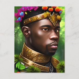 Carte Postale Imaginaire Paladin Black Homme Portrait