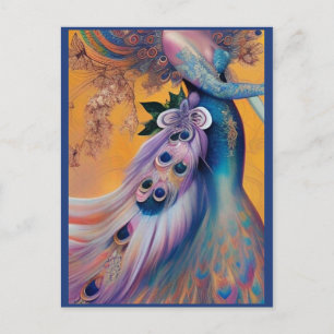 Carte Postale Imaginaire Peacock Mariage robe Fairytale Bride