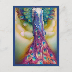 Carte Postale Imaginaire Peacock Mariage robe Fairytale Forest