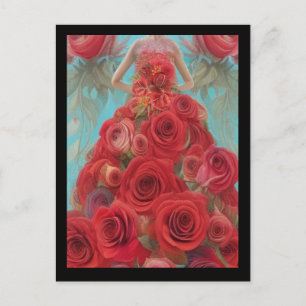 Carte Postale Imaginaire Roses rouges Roses Mariages robe Goth M