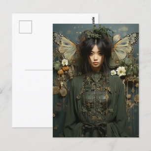 Carte Postale Imaginaire Woman and Insect Wings Scifi AI Art
