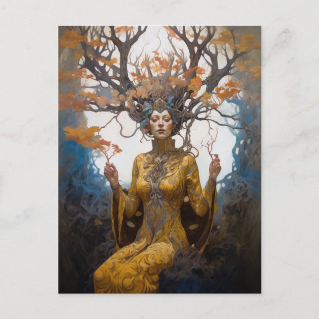 Carte Postale Imaginaire Woodland Sorceress Magic Imaginaire (Devant)