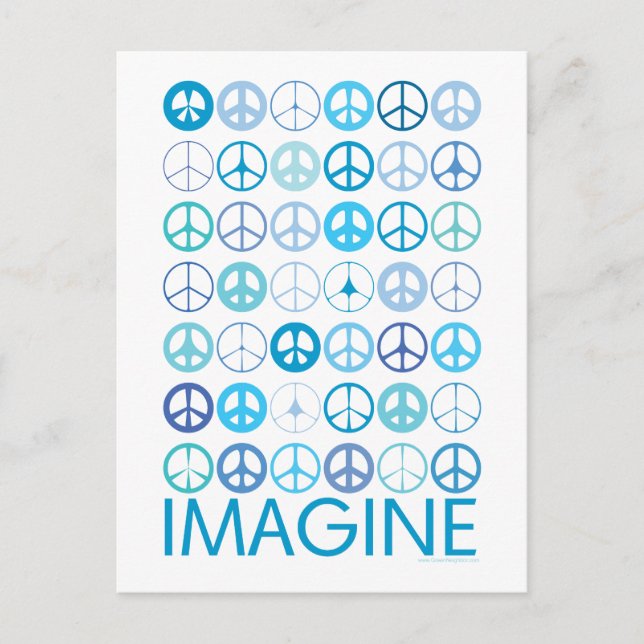 Carte Postale IMAGINE - Signes de paix internationaux bleus (Devant)