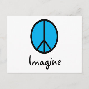 Carte Postale Imaginez le symbole de paix BLUE