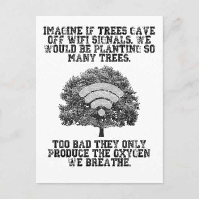Carte Postale Imaginez si les arbres abandonnaient les signaux W (Devant)