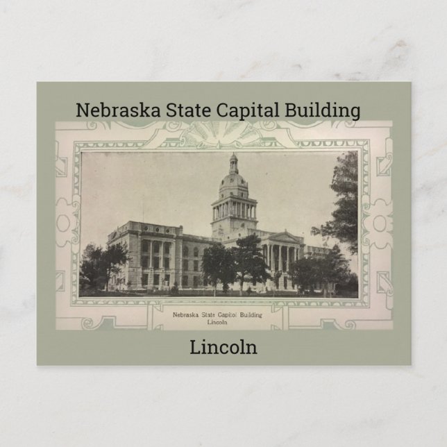 Carte Postale Immeuble d'état du Nebraska (Devant)