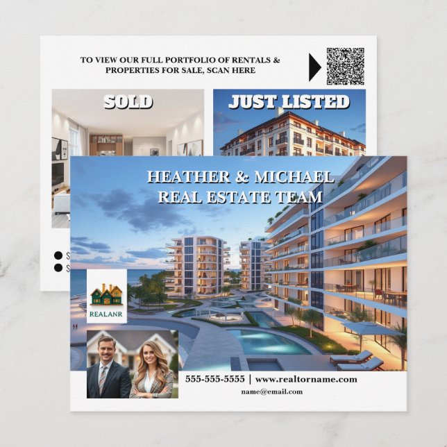 Carte Postale Immobilier annonce annonce annonce marketing (Devant / Derrière)