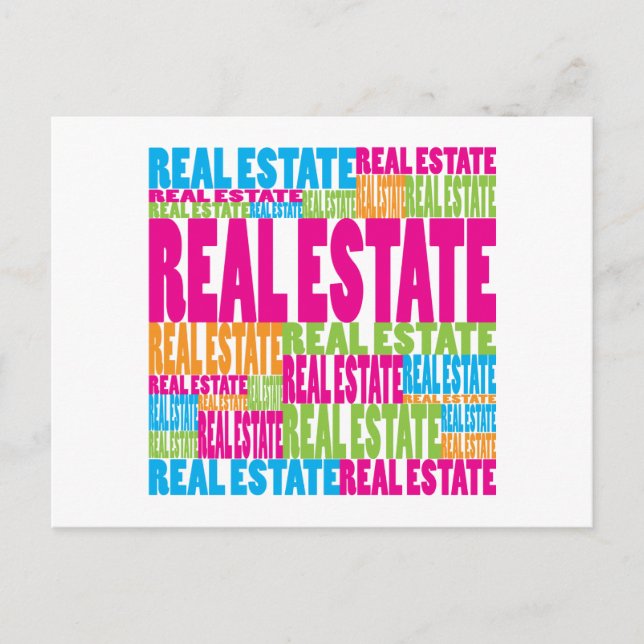 Carte Postale Immobilier coloré (Devant)