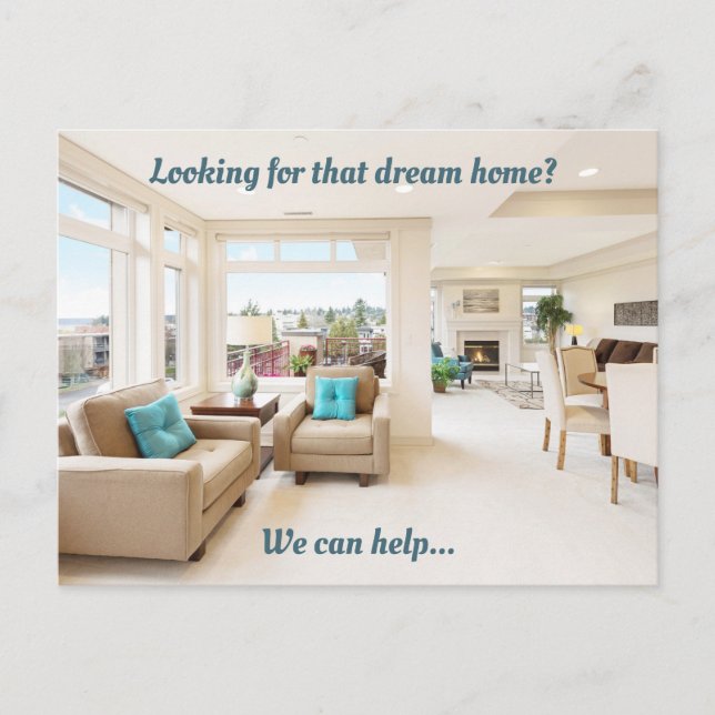 Carte Postale Immobilier Marketing Dream Accueil Chic Moderne (Devant)
