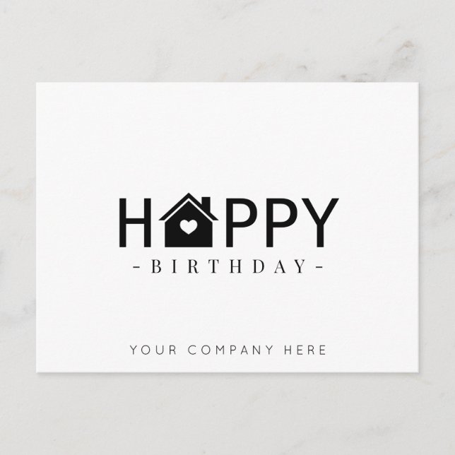 Carte Postale Immobilier noir Joyeux anniversaire (Devant)
