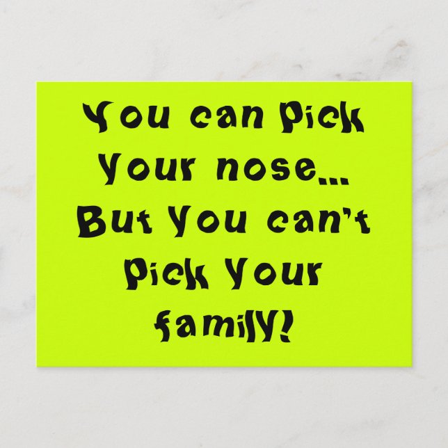 Carte Postale Impossible de choisir votre famille (Devant)