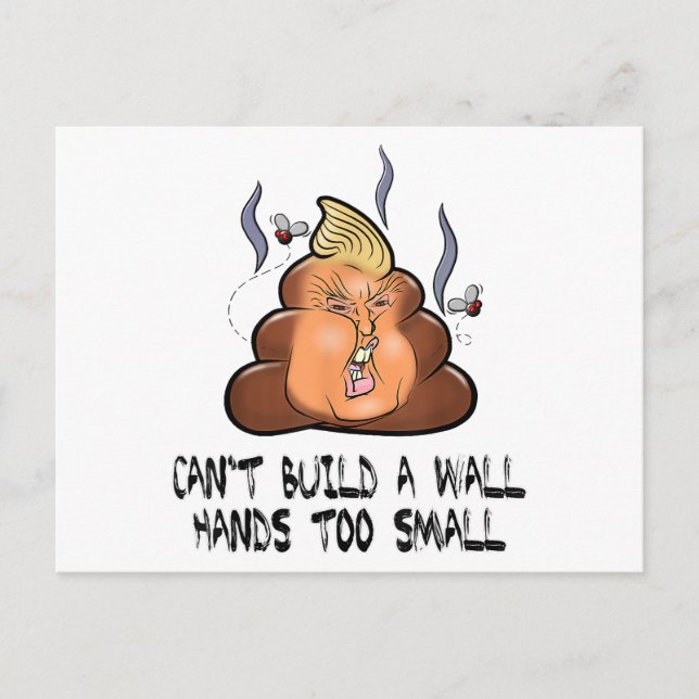 Carte Postale Impossible de construire un mur mains trop petites (Devant)