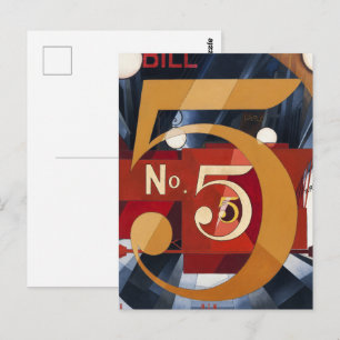 Carte Postale Impression abstraite Art déco numéro 5 des années