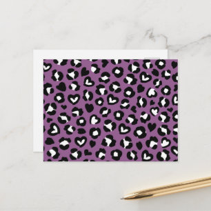 Carte Postale Impression Animale, Léopard Violet, Taches de Guép