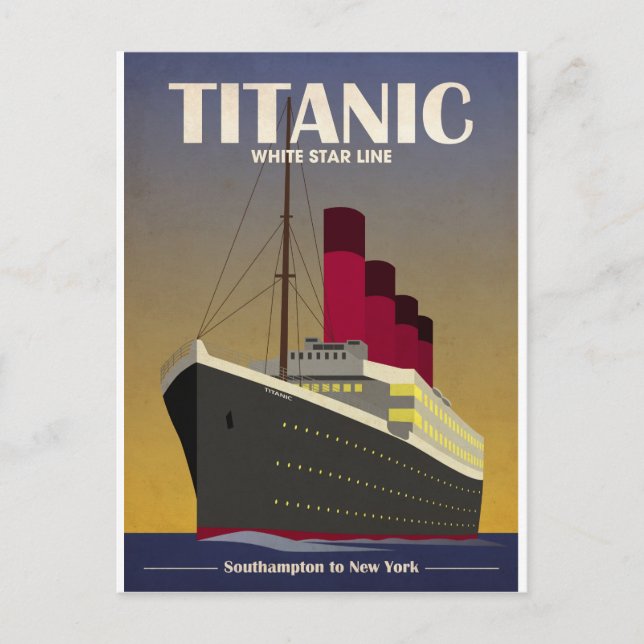 Carte Postale Impression Art déco Titanic Ocean Liner (Devant)