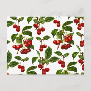 Carte Postale Impression botanique Cerise Rouge Foncé