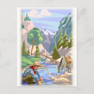Carte Postale Impression couleur or Prospector