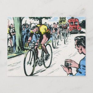 Carte Postale Impression cyclable vintage