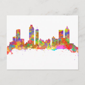Carte Postale Impression d'art aquarelle de l'horizon d'Atlanta