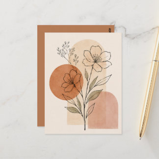 Carte Postale Impression d'art botanique minimaliste | Floral Bo