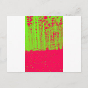 Carte Postale Impression d'art post-moderne vert néon rose chaud