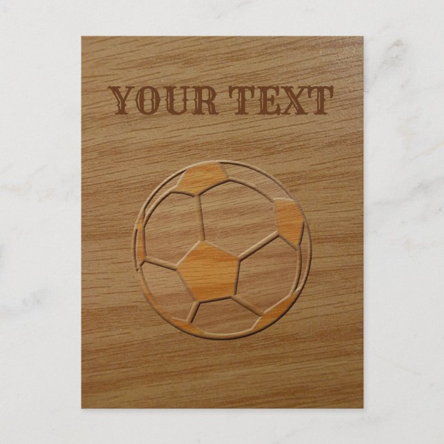Carte Postale Impression De Boule De Football En Bois Texte Pers (Devant)