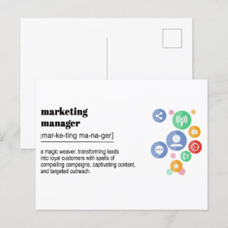 Carte Postale impression de définition du gestionnaire de market