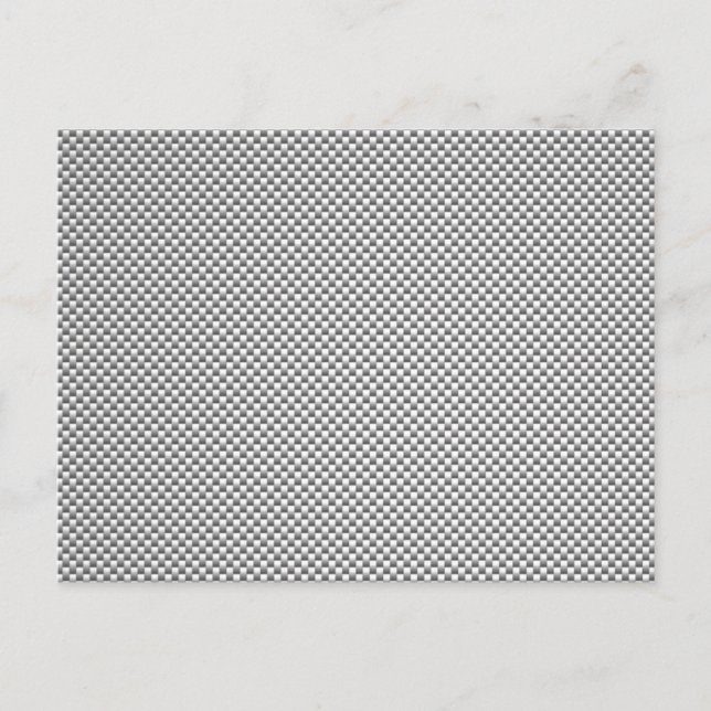 Carte Postale Impression de fibre de carbone blanche en argent (Devant)
