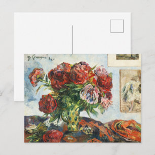 Carte Postale Impression de Gauguin Nature Morte aux Pivoines Ar