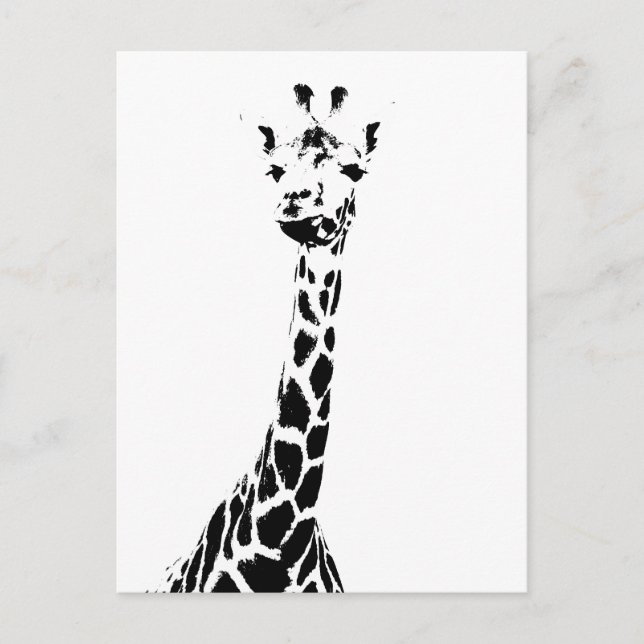 Carte Postale Impression de girafe (Devant)
