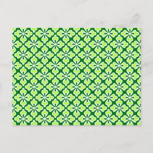 Carte Postale Impression de kimono floral, vert citron et vert p