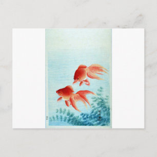 Carte Postale Impression de poisson japonais vintage