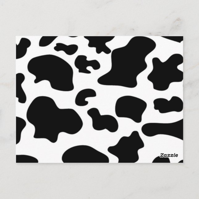 Carte Postale Impression de vache noire et blanche (Dos)