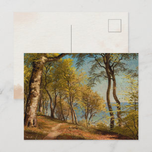 Carte Postale Impression d'une peinture à l'huile de forêt côtiè