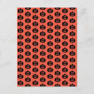 Carte Postale Impression Jack-o-lanterne noir et orange