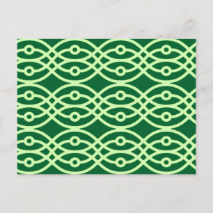 Carte Postale Impression kimono, vert foncé et clair