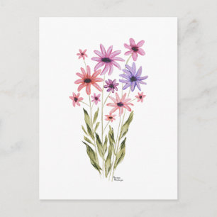 Carte Postale Impression photo d'un bouquet fantaisiste de fleur