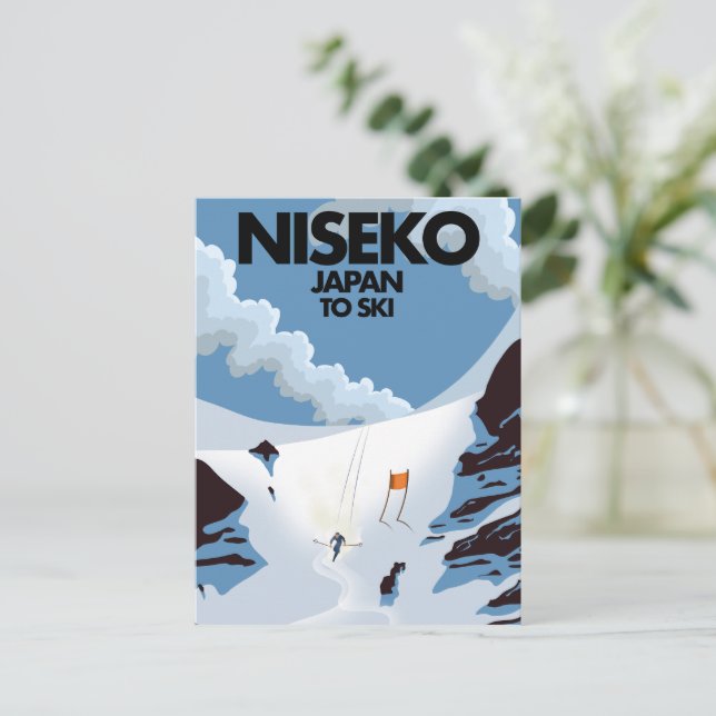 Carte Postale Impression ski Niseko Japon (Debout devant)
