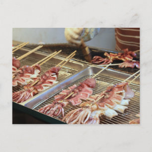 Carte Postale Impression taïwanaise/calmar grillé
