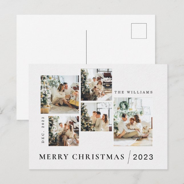 Carte postale imprimable Joyeux Noël personnalisée (Devant / Derrière)