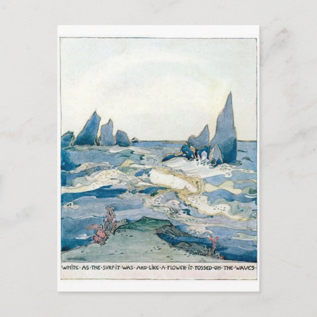 Carte Postale IMPRIMANTE OCÉANIQUE BLEU vintage (Devant)