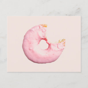 carte postale imprimée rose sur morceau rose beign