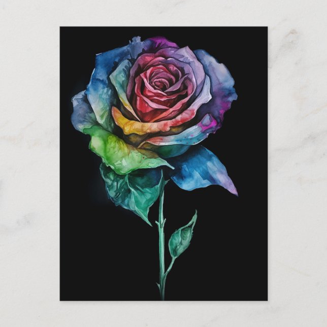 Carte Postale Imprimer Rose de teinture (Devant)