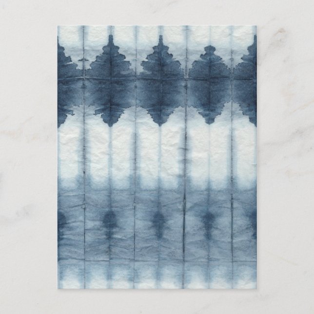 Carte Postale Imprimer Shibori Indigio (Devant)