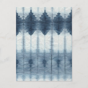 Carte Postale Imprimer Shibori Indigio