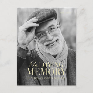 Carte Postale In Love Memory Modern Elegant Photo Memorial