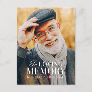Carte Postale In Love Memory Modern Elegant Photo Memorial