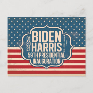 Carte Postale Inauguration commémorative de Biden Harris 59e