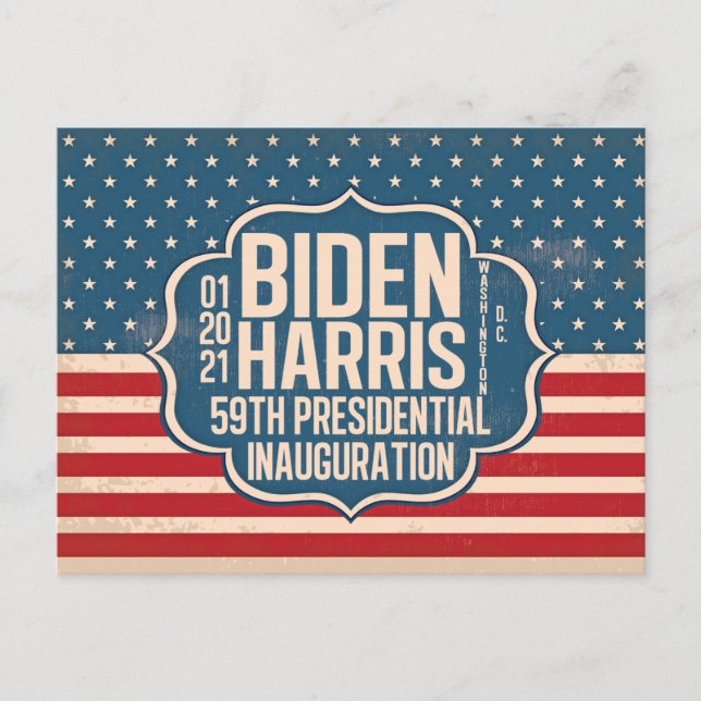 Carte Postale Inauguration commémorative de Biden Harris 59e (Devant)