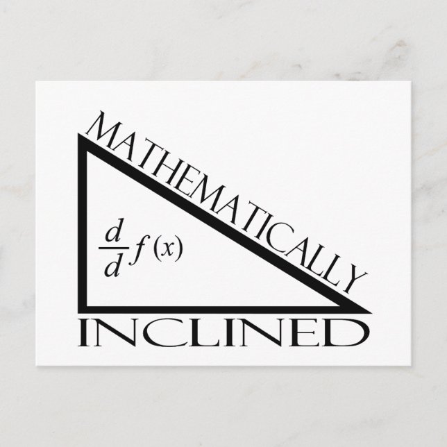 Carte Postale incliné mathématique (Devant)